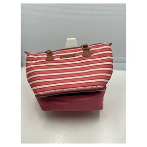 Arctic Zone Insulated Cooler Tote Bag Red White Striped Dual Compartment
